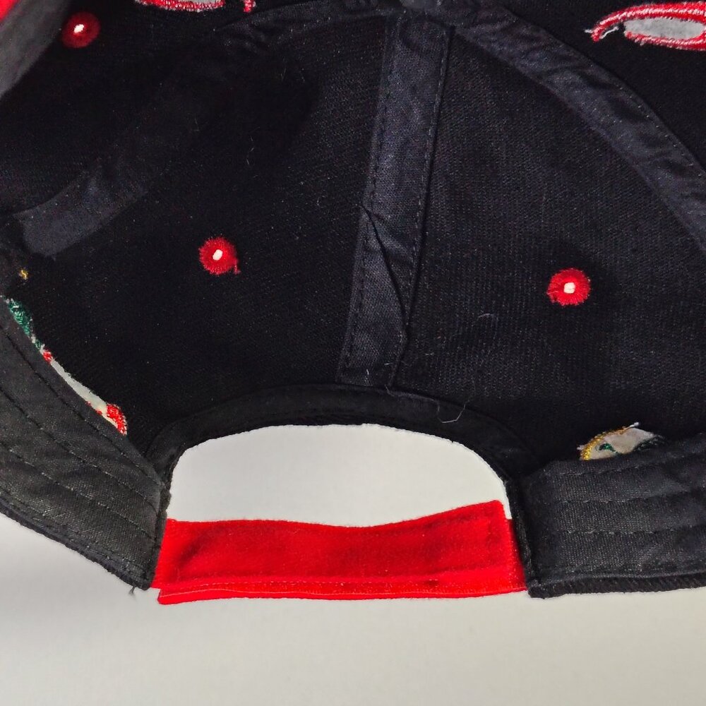 Sinclair Hat Cap Strap Back Black Red Dino Flame Racing Mens - Picture 10 of 12